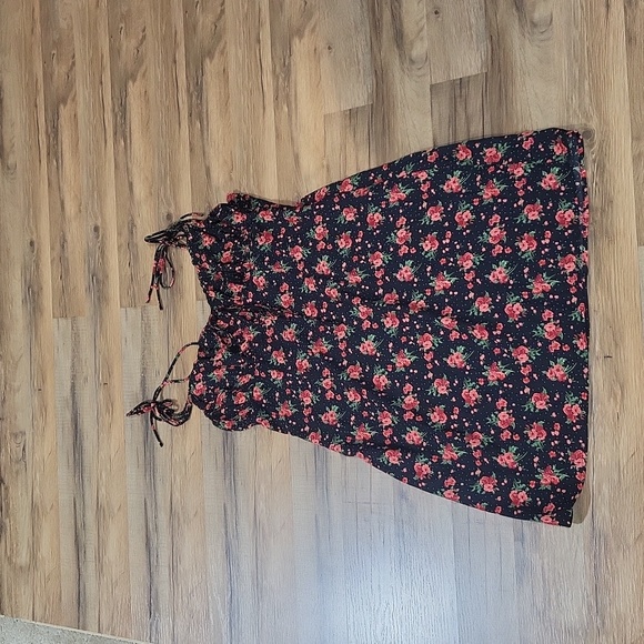 NASTY GAL COLLECTION Black Orange Bright Floral Ruched Bust Mini Dress - Picture 3 of 13